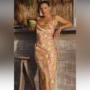 LAST DRINKS BIAS STRAPPY MAXI DRESS